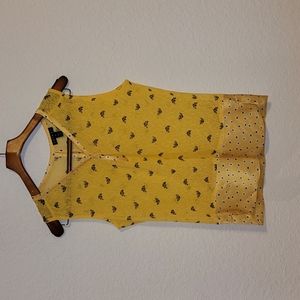 Tribal Yellow Tank Top with Black and White Accents